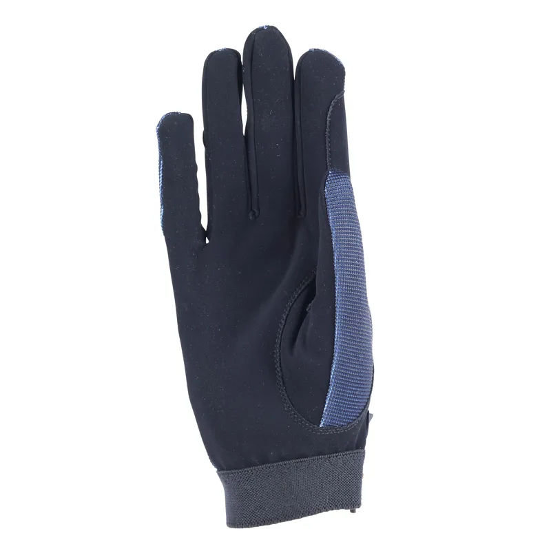 Shires Aubrion Team Young Rider Mesh Riding Gloves - Navy Blue-3
